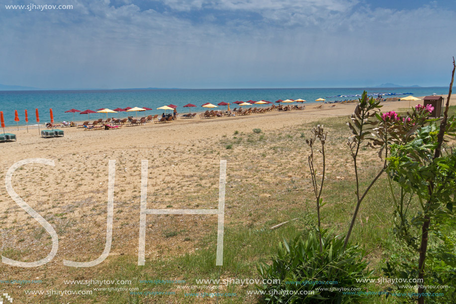Panorama of Kamina beach in Kefalonia, Ionian Islands, Greece