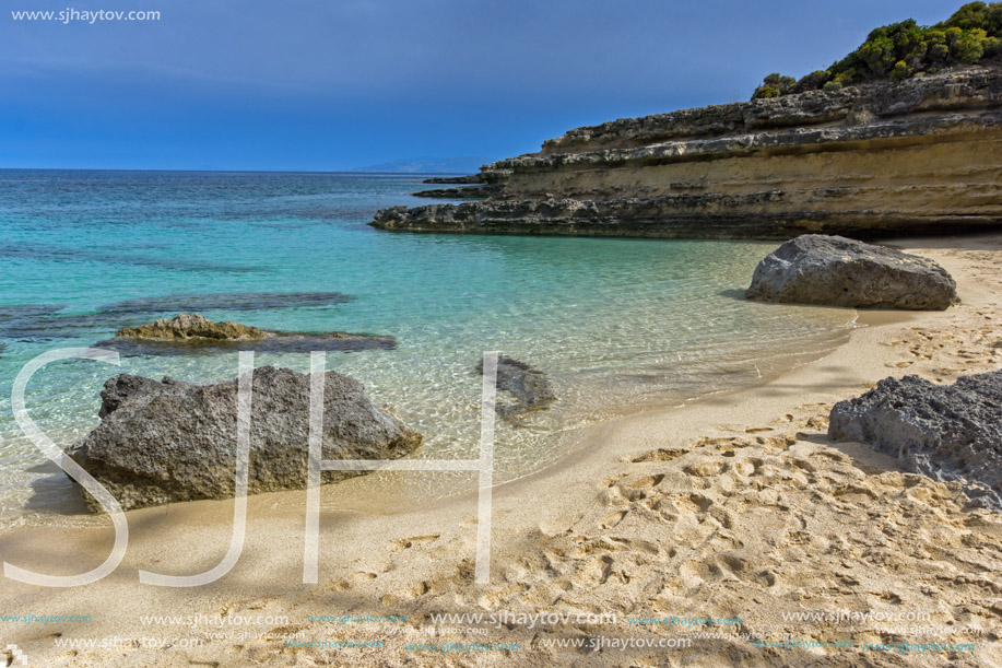 Amazing panorama of Pesada beach, Kefalonia, Ionian islands, Greece