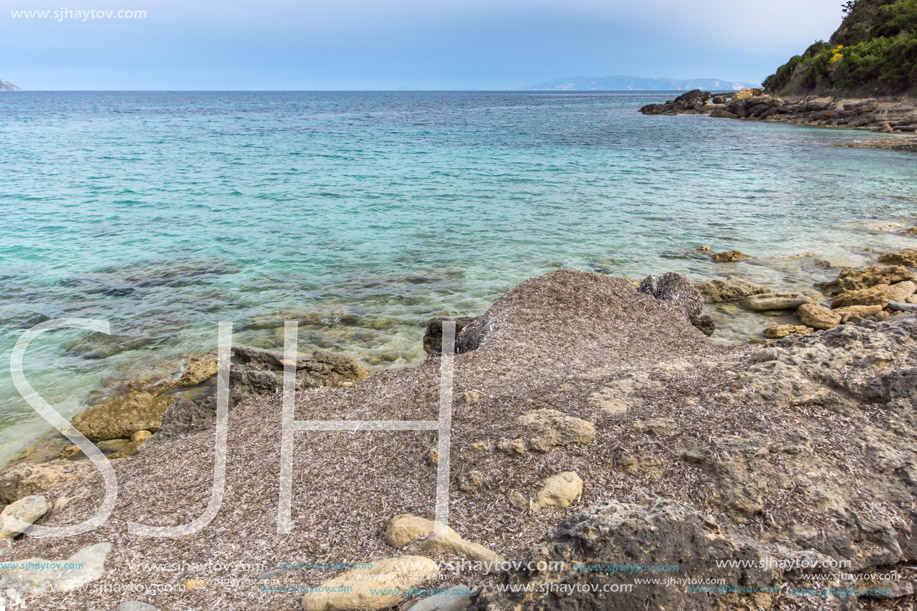 Amazing panorama of Pesada beach, Kefalonia, Ionian islands, Greece