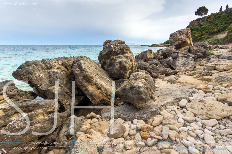Amazing panorama of Pesada beach, Kefalonia, Ionian islands, Greece