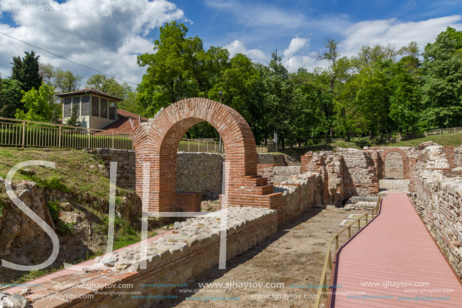 Entrance of roman bath in ancient Diocletianopolis, town of Hisarya, Plovdiv Region, Bulgaria