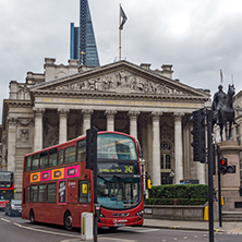 LONDON, ENGLAND - JUNE 18 2016: The Royal Exchange in city of London, England, Great Britain
