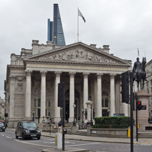 LONDON, ENGLAND - JUNE 18 2016: The Royal Exchange in city of London, England, Great Britain