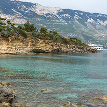 Panoramic view of Pessada beach in Kefalonia, Ionian Islands, Greece