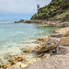 Panoramic view of Pessada beach in Kefalonia, Ionian Islands, Greece