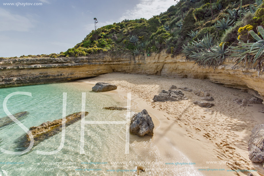 Panoramic view of Pessada beach in Kefalonia, Ionian Islands, Greece