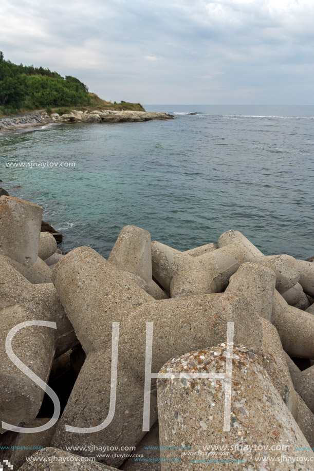 Breakwater on the port of town of Tsarevo, Burgas Region, Bulgaria