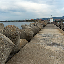 Breakwater on the port of town of Tsarevo, Burgas Region, Bulgaria