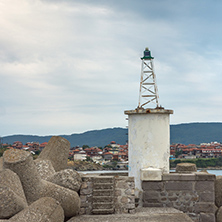 Lighthouse on the port of town of Tsarevo, Burgas Region, Bulgaria