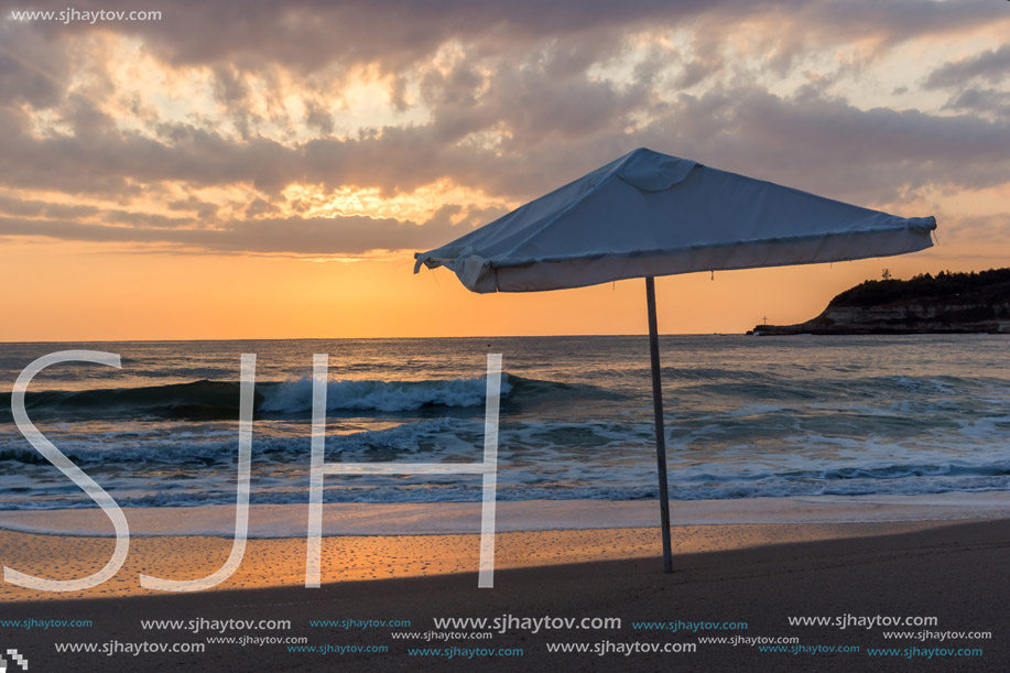Amazing Sunrise from Beach of town of Tsarevo, Burgas Region, Bulgaria