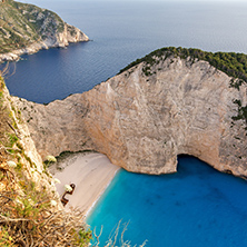 Amazing Panorama of Navagio Shipwreck beach, Zakynthos, Greece