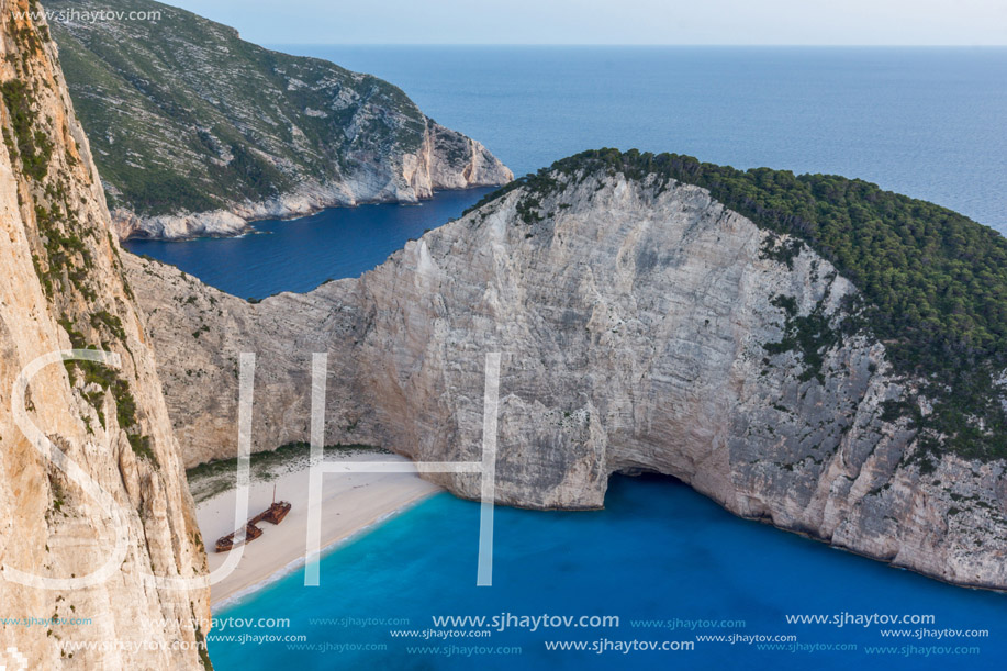 Amazing Panorama of Navagio Shipwreck beach, Zakynthos, Greece
