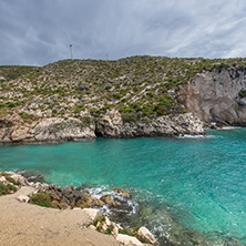 Panorama of Limnionas beach bay at Zakynthos island, Greece