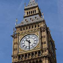 LONDON, ENGLAND - JUNE 19 2016: Cityscape of Westminster Palace and Big Ben, London, England, United Kingdom