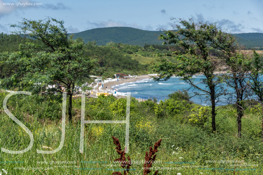 Panorama of beach of town of Ahtopol,  Burgas Region, Bulgaria