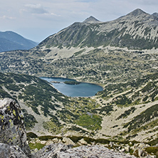 Amazing Panorama of Big Valyavishko lake, Pirin mountain, Bulgaria