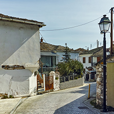 Stone street and Old house in village of Panagia, Thassos island,  East Macedonia and Thrace, Greece