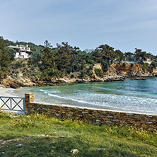 Amazing Panorama of Golden beach, Thassos island, East Macedonia and Thrace, Greece