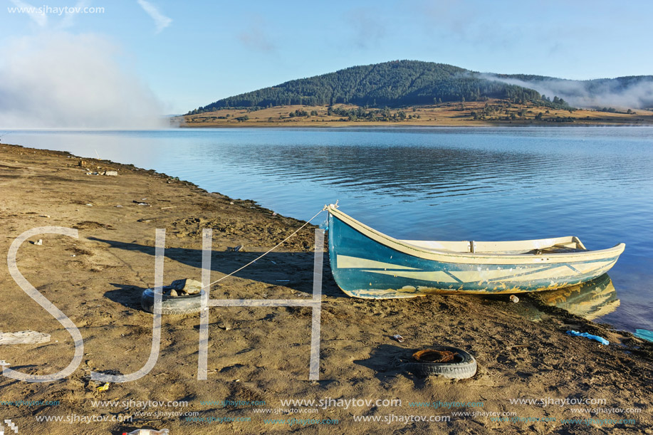 Amazing Autumn panorama of Batak Reservoir, Pazardzhik Region, Bulgaria