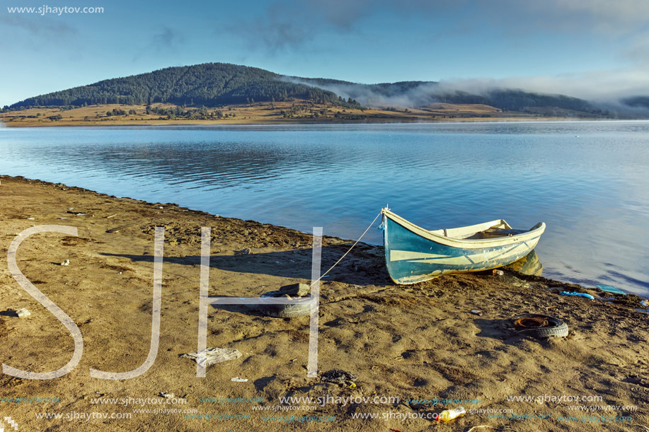 Amazing Autumn panorama of Batak Reservoir, Pazardzhik Region, Bulgaria