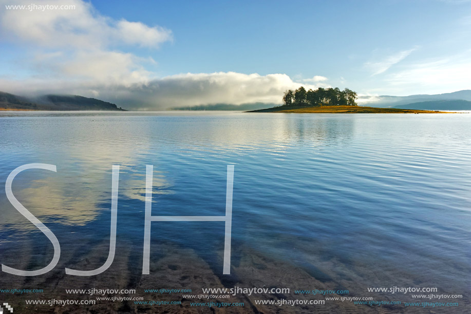 Amazing Autumn panorama of Batak Reservoir, Pazardzhik Region, Bulgaria