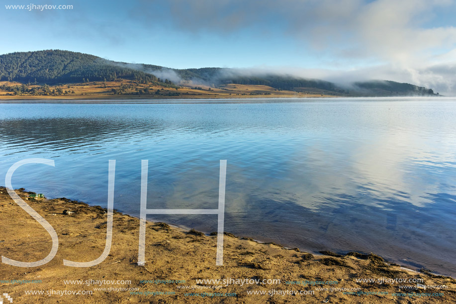 Amazing Autumn panorama of Batak Reservoir, Pazardzhik Region, Bulgaria