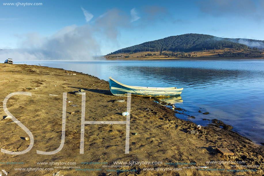 Amazing Autumn panorama of Batak Reservoir, Pazardzhik Region, Bulgaria