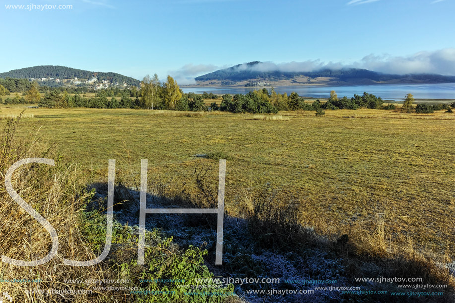 Amazing Autumn panorama of Batak Reservoir, Pazardzhik Region, Bulgaria