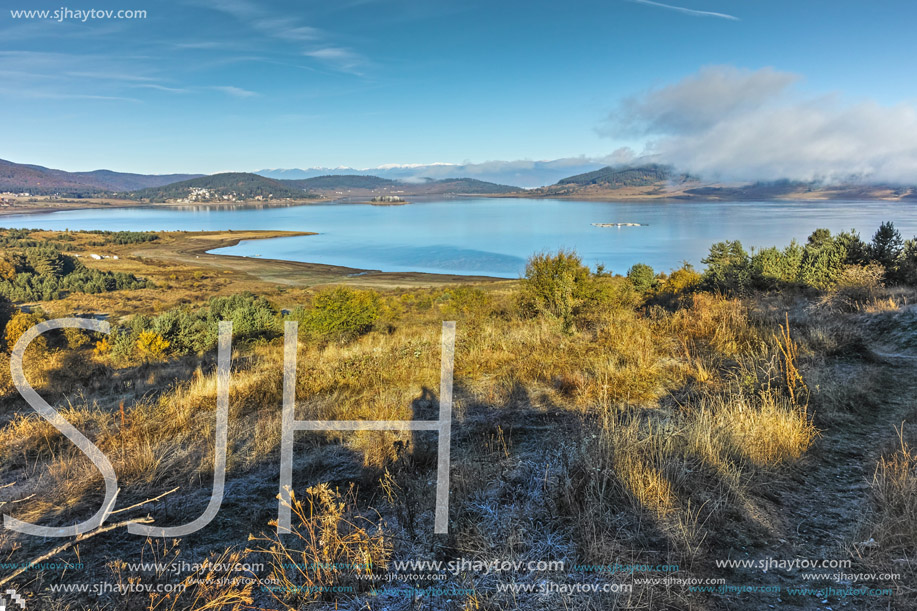 Amazing Autumn panorama of Batak Reservoir, Pazardzhik Region, Bulgaria