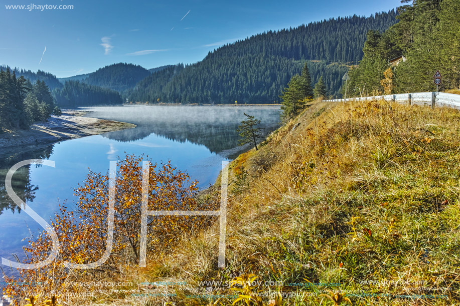 Amazing Autumn panorama of Golyam Beglik Reservoir, Pazardzhik Region, Bulgaria