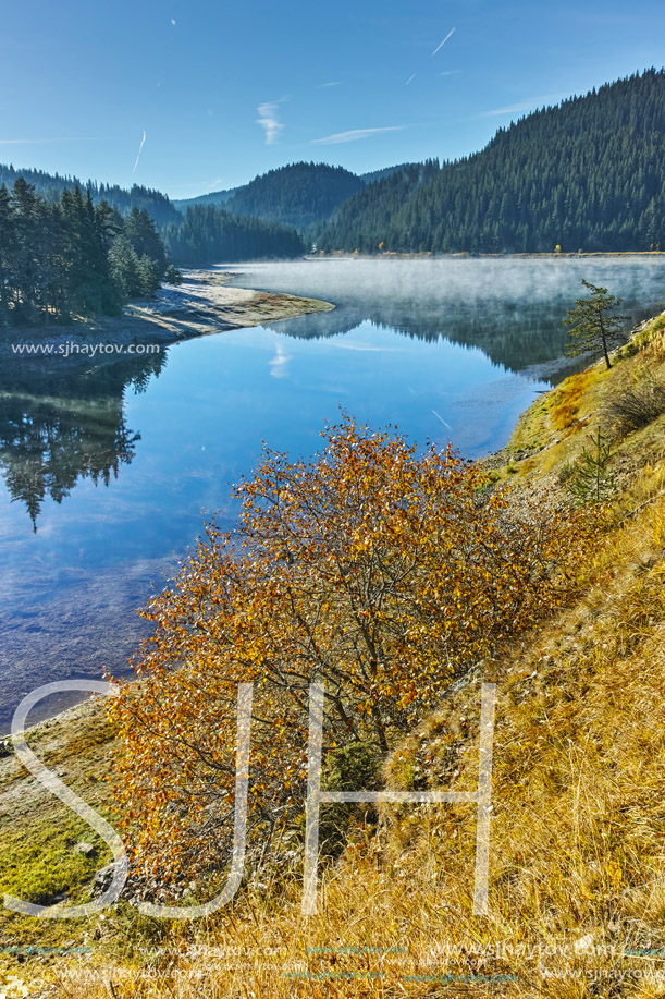 Amazing Autumn panorama of Golyam Beglik Reservoir, Pazardzhik Region, Bulgaria
