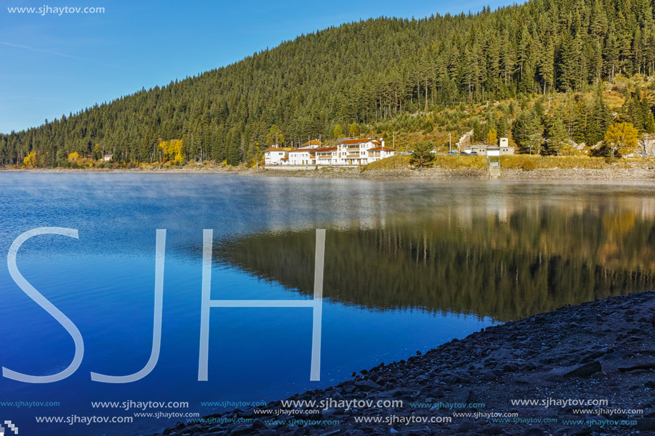 Amazing Autumn panorama of Golyam Beglik Reservoir, Pazardzhik Region, Bulgaria