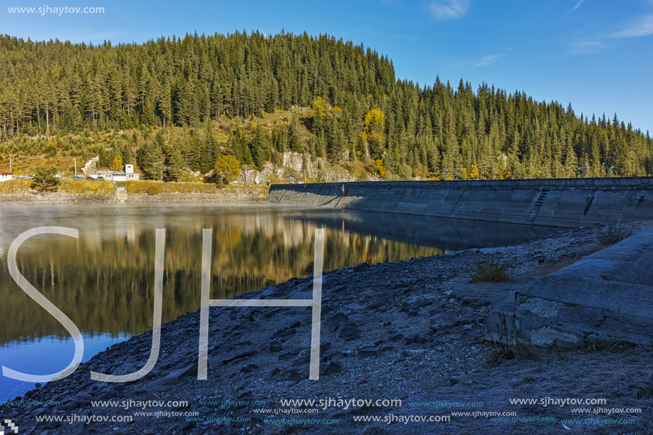 Amazing Autumn panorama of Golyam Beglik Reservoir, Pazardzhik Region, Bulgaria