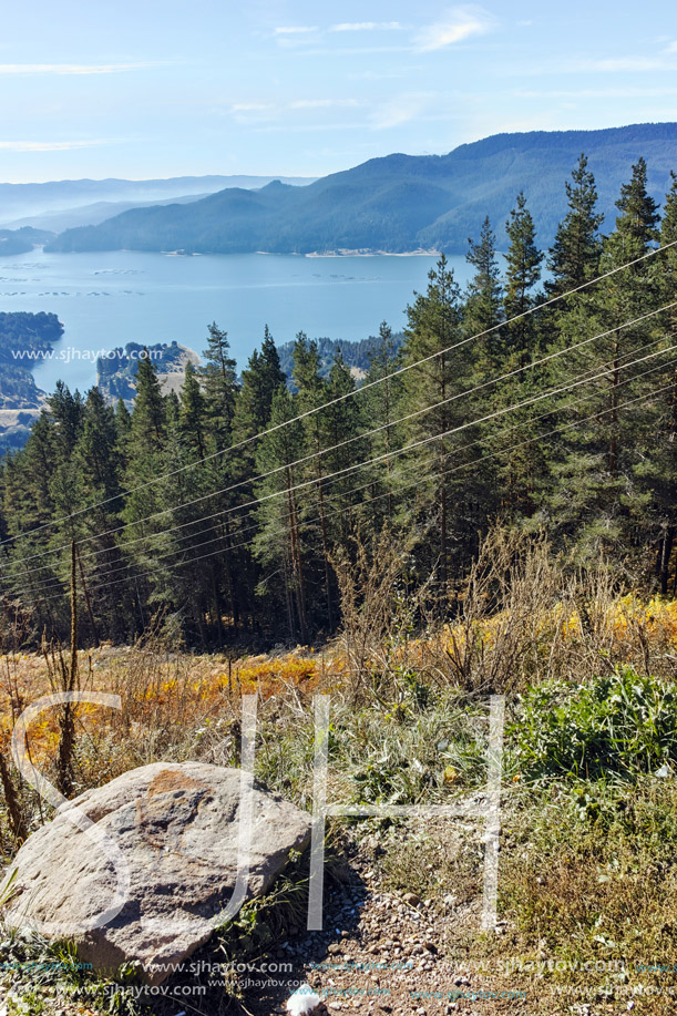 Amazing Autumn Panorama of Dospat  Reservoir, Smolyan Region, Bulgaria