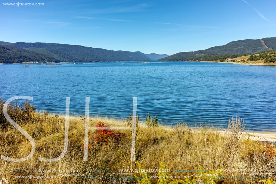 Amazing Autumn Panorama of Dospat  Reservoir, Smolyan Region, Bulgaria