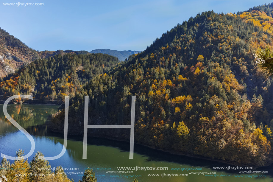 Autumn forest around Teshel  Reservoir, Smolyan Region, Bulgaria