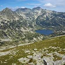 Amazing Panorama to Popovo lake from Dzhano Peak, Pirin mountain, Bulgaria