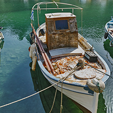 Boat at the port of Limenaria, Thassos island, East Macedonia and Thrace, Greece