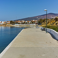 Panoramic view to the port of Limenaria, Thassos island, East Macedonia and Thrace, Greece