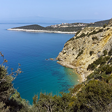 Amazing small beach with blue waters in Thassos island, East Macedonia and Thrace, Greece