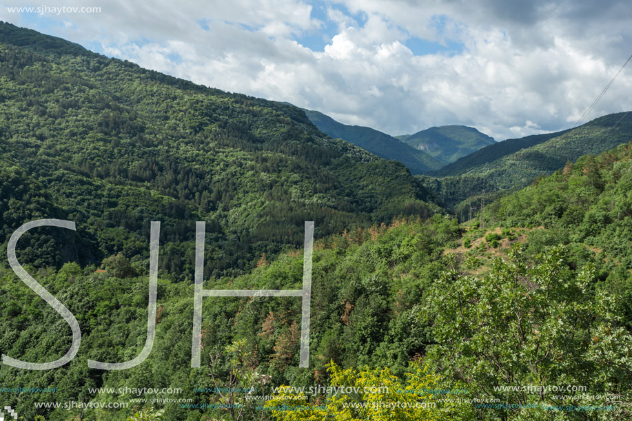 Amazing Landscape to  Rhodopes mountain from Asen"s Fortress,  Plovdiv Region, Bulgaria