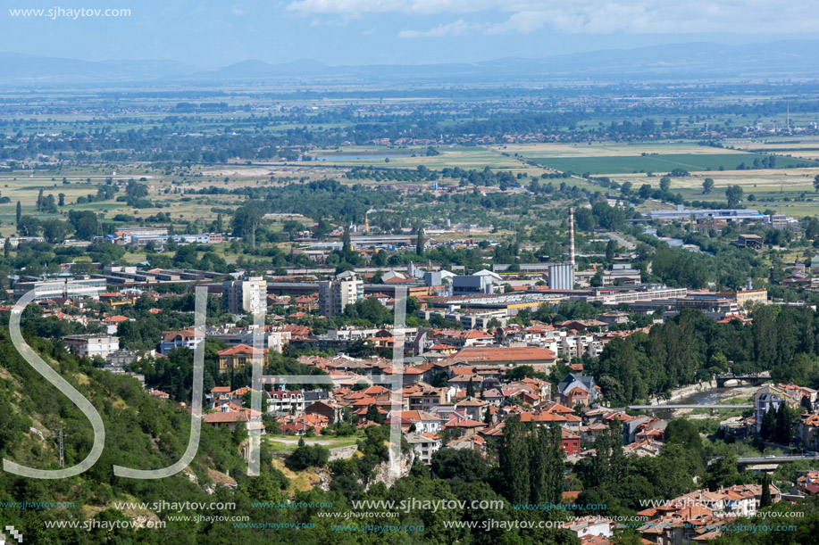 Panorama of town of Asenovgrad from Asen"s Fortress,  Plovdiv Region, Bulgaria