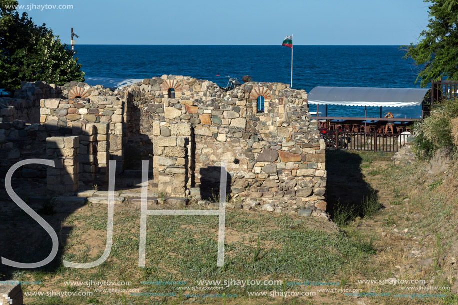 Amazing panorama with Ancient fortifications in old town of Sozopol, Burgas Region, Bulgaria