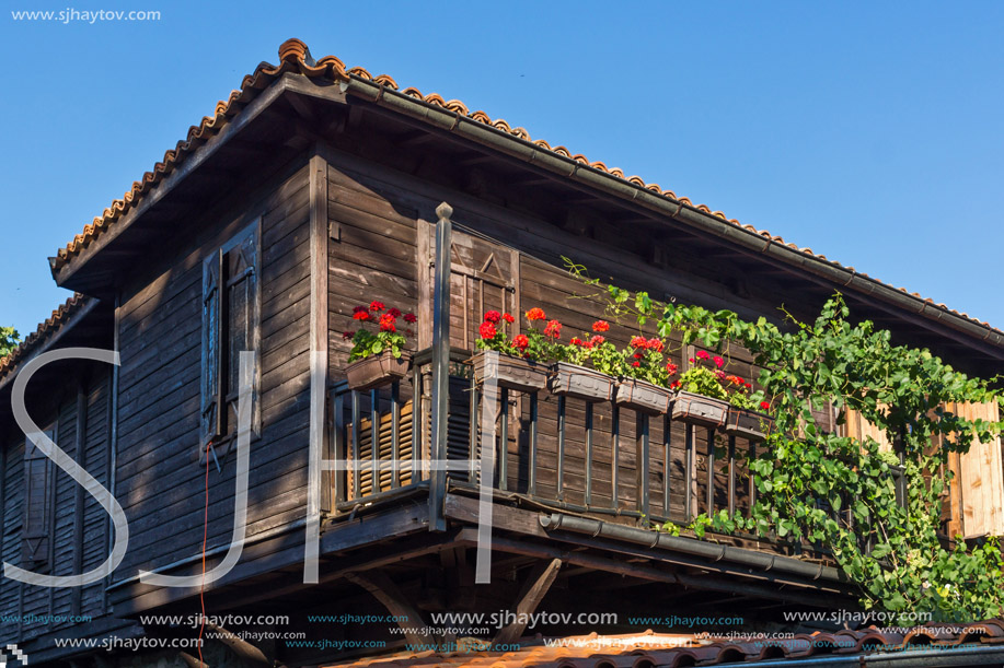 wooden Old house in Sozopol Town, Burgas Region, Bulgaria