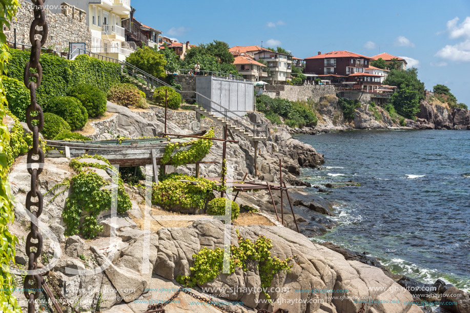 Amazing panorama with Ancient fortifications in old town of Sozopol, Burgas Region, Bulgaria