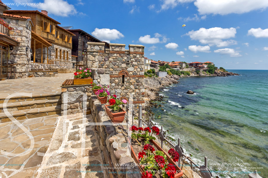 Amazing panorama with Ancient fortifications in old town of Sozopol, Burgas Region, Bulgaria