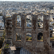 Ruins of Odeon of Herodes Atticus in the Acropolis of Athens, Attica, Greece
