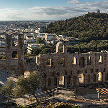 Ruins of Odeon of Herodes Atticus in the Acropolis of Athens, Attica, Greece