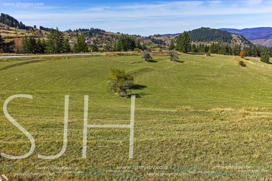 Amazing autumn view near village of Gela, Rhodope Mountains, Bulgaria