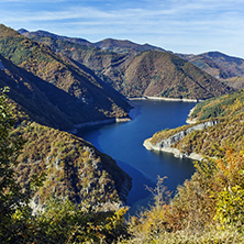 Autumn Panorama of Tsankov kamak Reservoir, Smolyan Region, Bulgaria